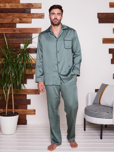 Пижама мужская из тенселя с брюками и рубашкой Тор