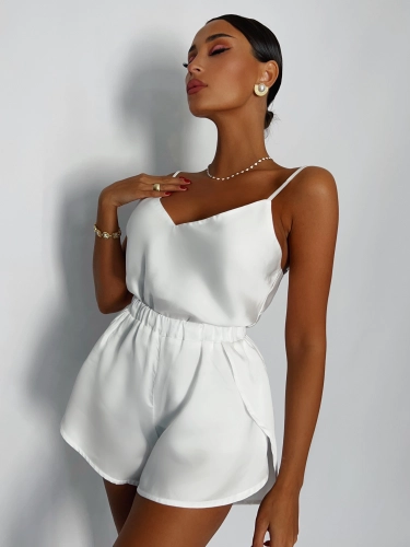 Женская пижама с топом и шортами из тенселя Хлоя