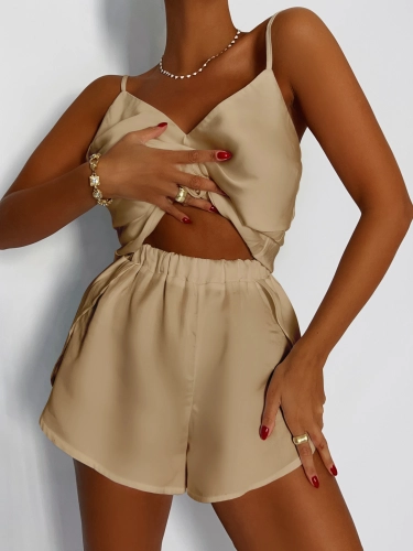 Женская пижама с топом и шортами из тенселя Хлоя