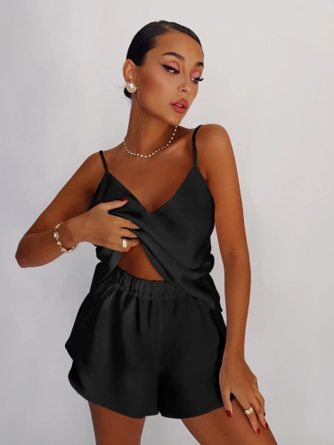 Женская пижама с топом и шортами из тенселя Хлоя